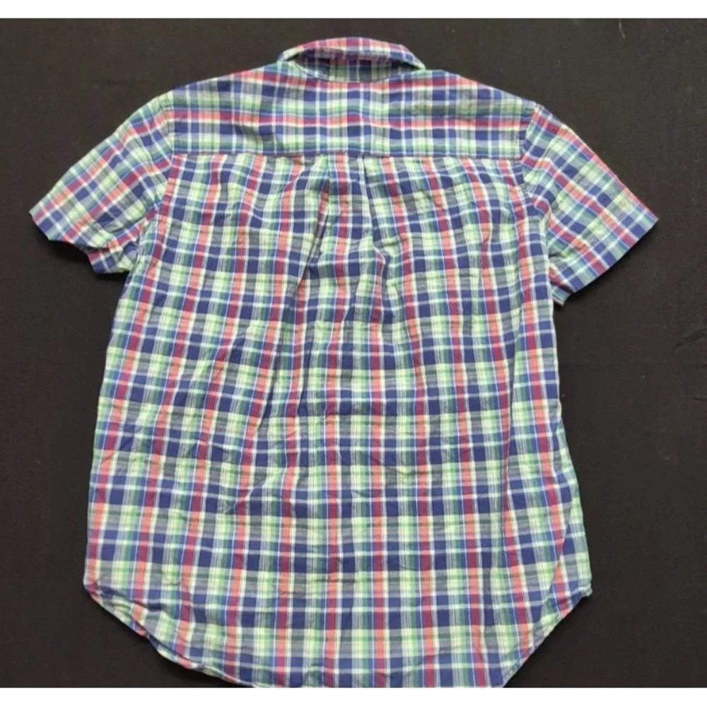 Ralph Lauren boy's multi-color plaid‎ short sleeve button up dress shirt sz. 6